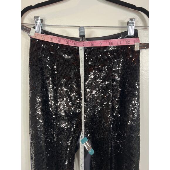 New Tibi Sequin Pant Navy Black Combo Wool Trouser 0 / XS - Picture 13 of 14